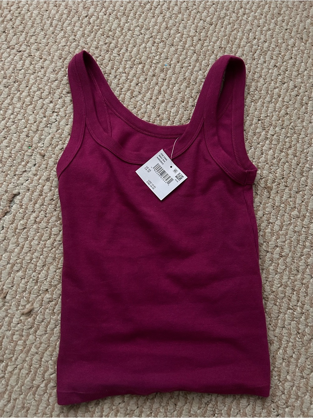 American Eagle Outfitters Ribbed Tank Top - Raspberry